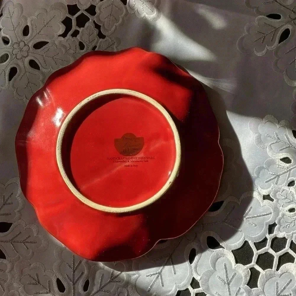 Primavera by Artimino Handcrafted Earthenware Made in Italy Red Tomato dish